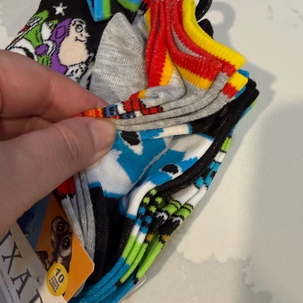Disney Multicolor No Show Socks Set. Pixar. 10-4 kids